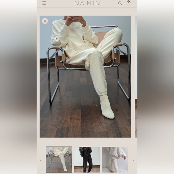 Na Nin Rippled Cotton Sweatpants - Picture 2 of 6